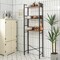 3-Tier Over-the-Toilet Storage Rack with 3 Hooks-Rustic Brown